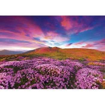 Fotomural Vinilo Montaña Floral Morada 350 X 250 Cm