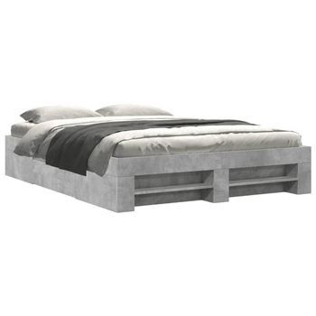 Estructura De Cama Sin Colchón Gris Hormigón 160x200 Cm Vidaxl