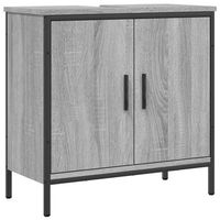 armario lavabo bano madera ingenieria gris sonoma 60x30x60 cm vidaxl