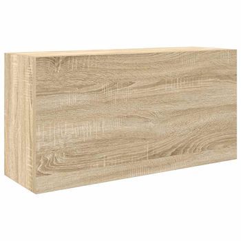 Mueble De Pared Baño Madera Ingeniería Roble Sonoma 80x25x40 Cm Vidaxl