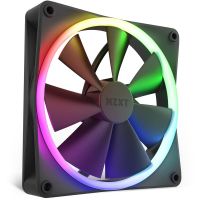 ventilador suplementario nzxt f140 rgb noir 140mm pwm control nzxt cam y 18 leds personalizables
