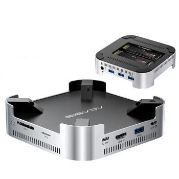 Estación de acoplamiento USB-C Acasis M001 11 en 1 con doble slot para SSD M.2 NVMe / 10Gbps USB-A*4 / PD30W / 4K60Hz HD