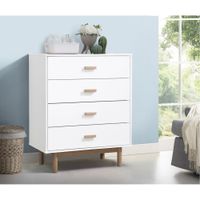 comoda con 4 cajones en efecto de madera de roble blanco