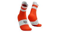 calcetines compressport pro racing v4 0 run high naranja blanco