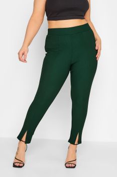 Leggings Verde Pino Canalé Con Abertura, Mujer Curvy Y Tallas Grandes, Yours