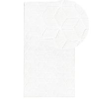 alfombra blanca 80 x 150 cm poliester piel sintetica de conejo pelo largo thatta