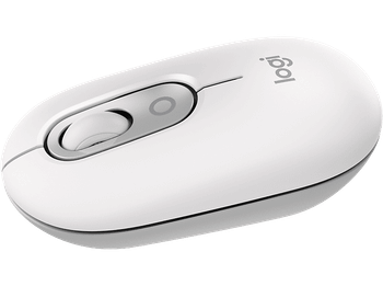 Ratón inalámbrico - Logitech Pop, 4000 ppp, Easy-Switch, Bluetooth, SmartWheel, Botones personalizables, Tecnología Silent Touch, PC-Mac, Blanco