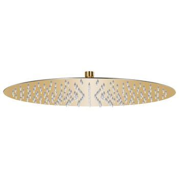 Cabezal De Ducha Redondo Efecto Lluvia Acero Inox Dorado 40 Cm Vidaxl