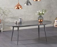 olivia extending dark grey high gloss dining table