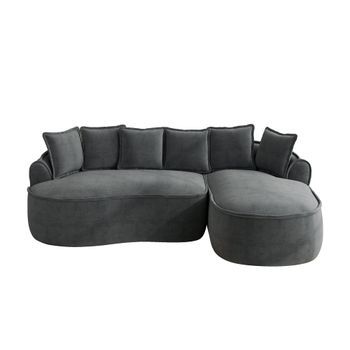 Sofá Esquinero Modular Chenilla Urban Meuble 252x164x67cm - Gris