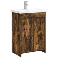 juego de muebles de bano roble ahumado 61 x 40 x 845 cm vidaxl