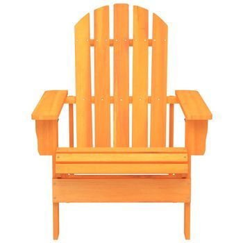 Silla De Jardín | Silla De Exterior | Sillón Adirondack Madera Maciza De Abeto Naranja