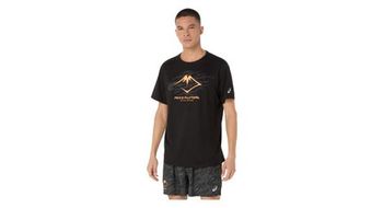 Maillot de manga corta asics fujitrail logo negro hombre