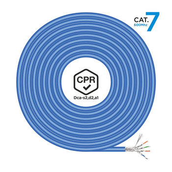 AISENS Cable de Red RJ45 LSZH CPR Dca CAT 7 600 MHZ S FTP AWG23 Azul 100 m