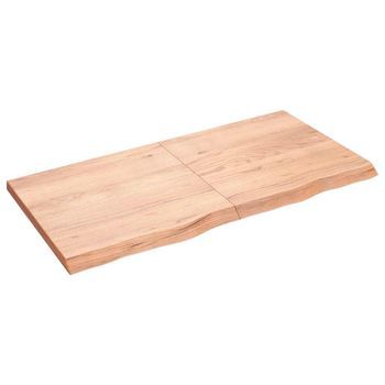 Tablero Mesa Madera Roble Tratada Marrón Claro 120x60x(2-4) Cm Vidaxl