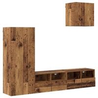 unidades de pared para tv 4 uds madera vieja vidaxl