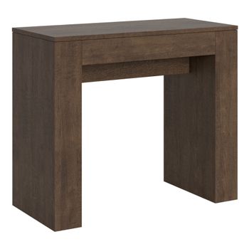 Consola extensible 90x42/302 cm efecto madera nogal