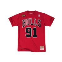 camiseta dennis rodman name and number mitchell  ness chicago bulls roja