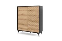 comoda efecto madera crema y negro