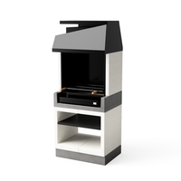 tuozi - barbacoa de obra para lena y carbon modelo kitaway otte grisblanco - 84 x 63 x 206 cm ref t00170