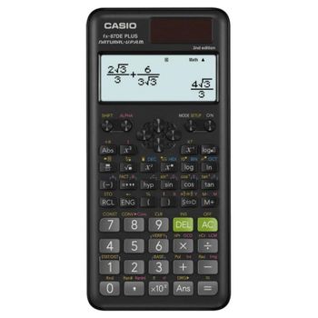 Calculadora científica Casio FX-87DE Plus 2nd edition 12 dígitos 10 líneas Solar Negro