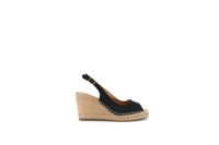 sandalias de lona con punta abierta black
