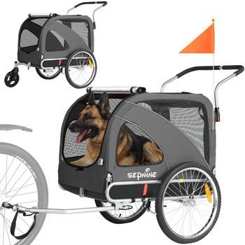 Remolque Para Mascotas Sepnine 10202b 40kg Plegable - Gris Oscuro