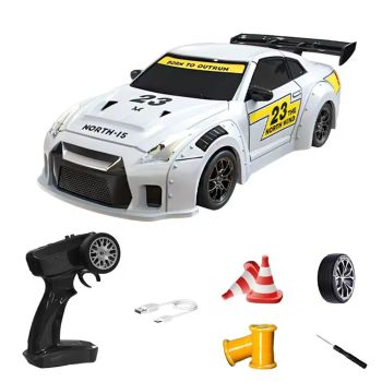 S916 RTR Mini 1/43 2.4G 4WD Coche RC Drift Giroscopio GTR Carrera Luz LED Control Remoto a Escala Completa Vehículo de C