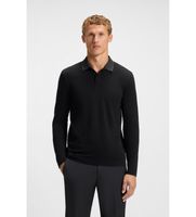 boss para hombre 50548970 polo league plisy negro l casual algodon clasico manga larga