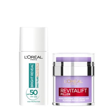 L'Oreal Paris Hyaluronic Filler Water Cream & Tinted Glow SPF50+ (Various Shades) - Pearl Glow