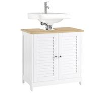 mueble para debajo del lavabo fregadero armario de bano de suelo con 2 puertas 60 x 35 x 59 cm frg237-wn sobuy es