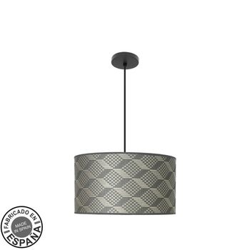 Colgante moda 2xe27 negro/tetris gris regx40x40cm c/difusor
