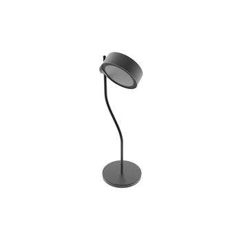 Lámpara De Mesa Led Recargable Y Regulable Zafferano Super O Black