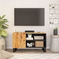 mueble tv  mueble de salon  armario tv madera mango y madera contrachapada 80x33x46 cm cfw778160