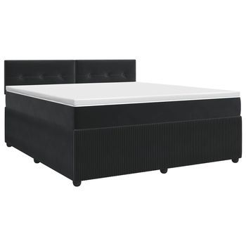 Cama Tapizada 200x180x88 Cm Terciopelo - Negro