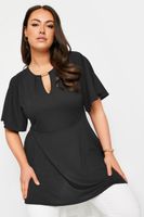 yours top canale peplum negro mujer curvy y tallas grandes yours