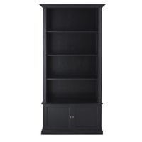 libreria de pino macizo y mdf negro de 2 puertas