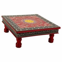 mesa auxiliar de madera pintado a mano