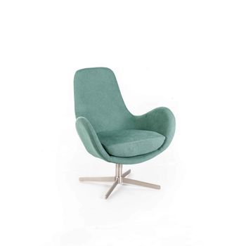 Olga - Sillón Giratorio De Tela Color Aguamarina
