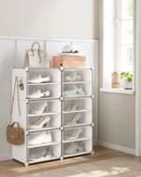 zapatero modular de 24 pares de plastico blanco