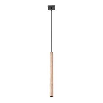 Lámpara colgante vacu 1 luz, madera natural