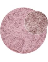 alfombra de pelo largo silvana rosa 80 cm redondo