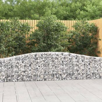 Cesta De Gaviones | Gavión Para Piedras | Gavión Decorativo Forma Arco Hierro Galvanizado 400x30x60/80 Cm Cfw487318