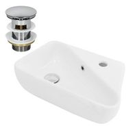 lavabo incl desague 45x27x13 cm ceramica blanca ml-design