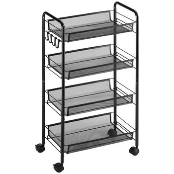 Carrito auxiliar 45x26.5x84 cm negro