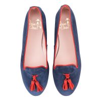 slipper ante marino borlas y vivo color rojo