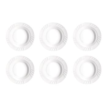 Set 6 fuentes opal blancas hondas 32 cm