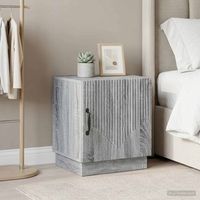mesita de noche 2 uds - dormitorio - madera de ingenieria - sonoma gris 43x345x47cm