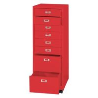 mueble de oficina cajonera 115 x 40 x 41 cm 8 cajones en acero rojo 040008265