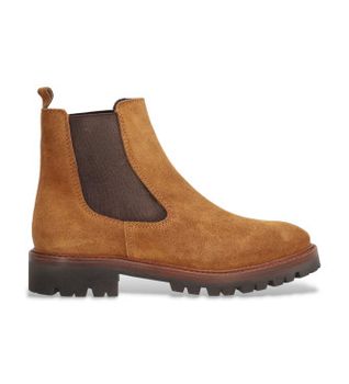 Alpe para mujer. 260911 Botines de piel Militare marrón (39), Plano, Ninguno, Casual
